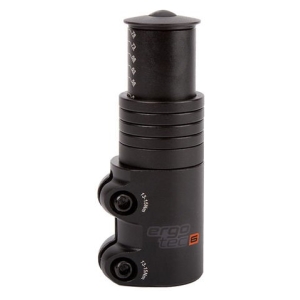 ERGOTEC STUURPEN-ADAPTER AHEAD LEVEL 6 MET SPACERS 28,6Ø 107MM MAT ZWART